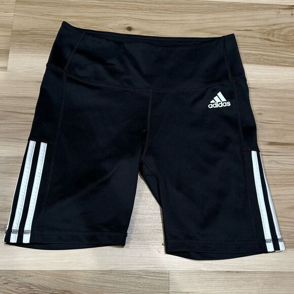 adidas Pants - Adidas Aeroready Primegreen Black White Biker Shorts Women’s Medium
